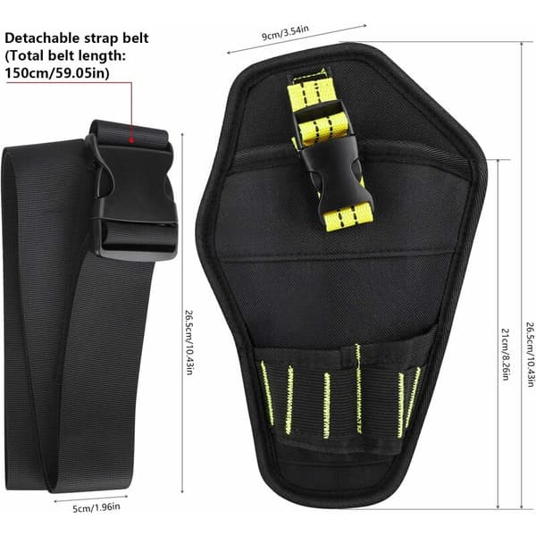 Tool Belt, Tool Holster Belt with Adjustable Belt and Open Loops for Storing Tools and Drills