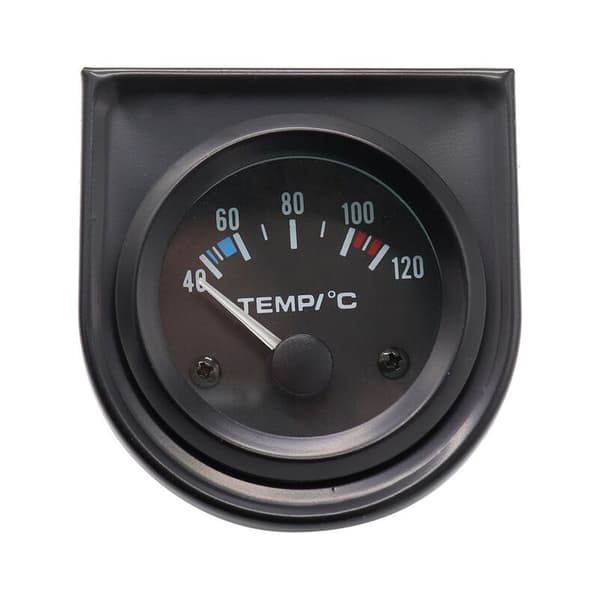 Bil Vandtemperaturmåler 40–120 °C – 52mm Sort LED-skive – Nem Installation – Rustfrit Stål