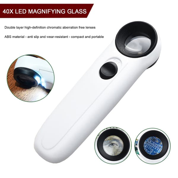 40x Magnifier with LED Light Multifunctional Jewelry Identification Tool for Elderly Use 1pc 1pc