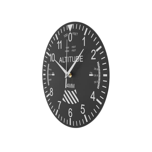 Altimeter Wall Clock Tracking Pilot Airplane Aircraft Altitude Measurement Wall Clock Modern Classic Instrument Home Decor