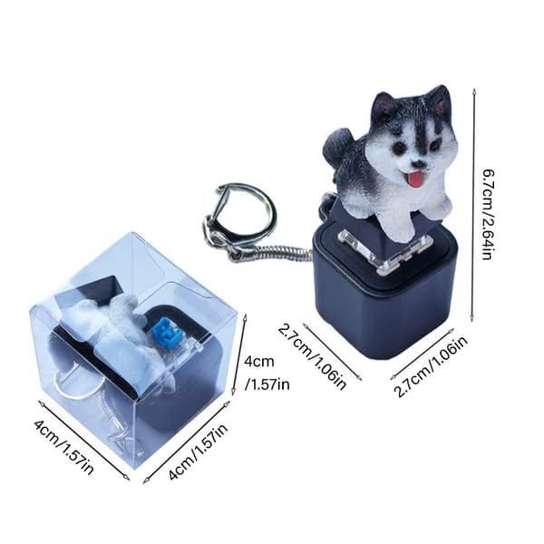 Realistic Dog Sound Button Keychain With Realistic Sound USB Rechargeable