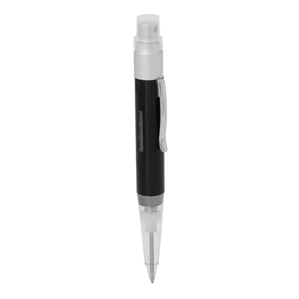 Bærbar Pen Parfume Sprayflaske 2-i-1 Kuglepen Tom Parfume Atomizer 2ml Sort