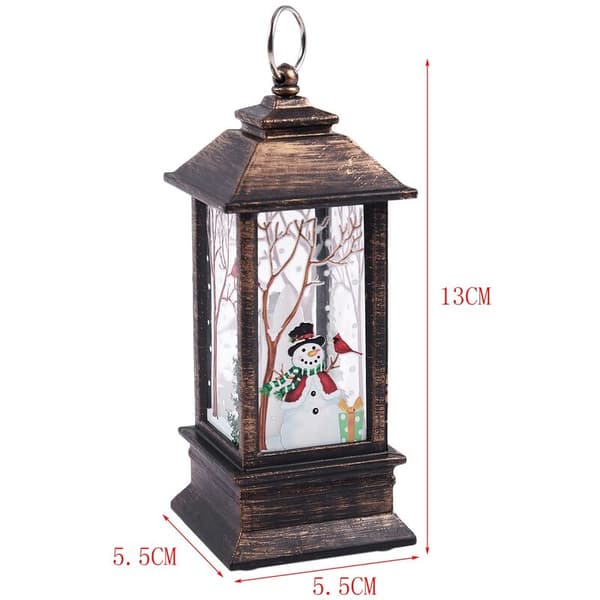 Dekorativa jul LED-ljusstake lyktor, koppar snögubbe