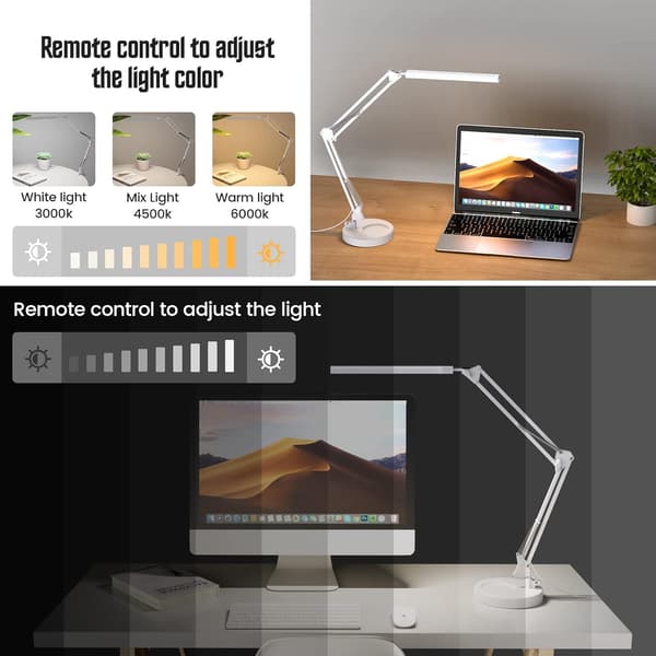 LED Skrivebordslampe - Clip-on LED Skrivebordslampe - Øyebeskyttelse - 3 Lysmoduser, 10 Lysstyrker