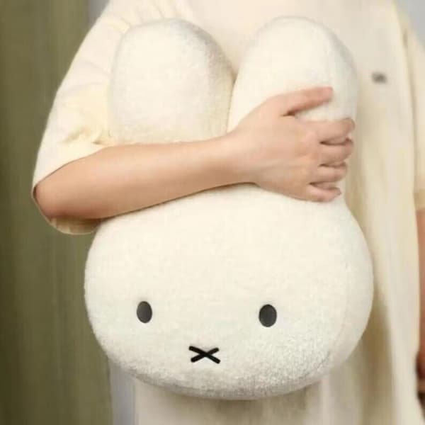 Miffy Rabbit Plush Toy Soft Stuffed Bunny for Bedroom Decor and Cuddles White