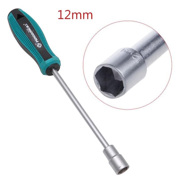 Metallic Anti-Slip Handle Tool Wrench Nut Driver Socket Screwdriver Matches the image 12mm Matches the image 12mm