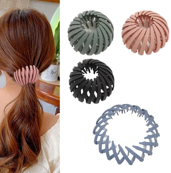 Anti-tangle hårklemmer, 4 stk (sort/pink/blågrøn/grøn), til ansigtsvask og makeup