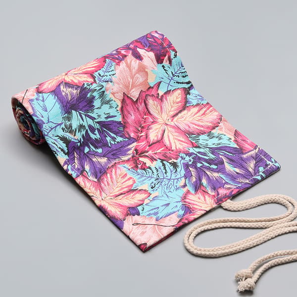 Colored Maple Leaf Handmade Canvas Pencil Case 36 Holes Specifications