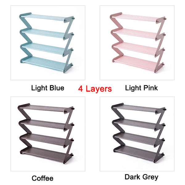 Stackable Organizer 4/5-Layer Multi-Layer Organizer for Shoes and Daily Necessities at Home Coffee 4 Layers Coffee 4 Layers