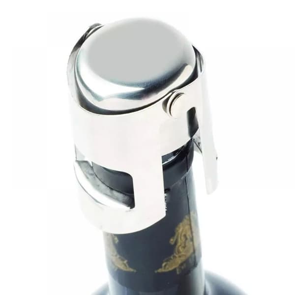 Sæt med 3 champagnepropper i rustfrit stål til mousserende vinflasker med længere forseglingslåg, champagnegave tilbehør.