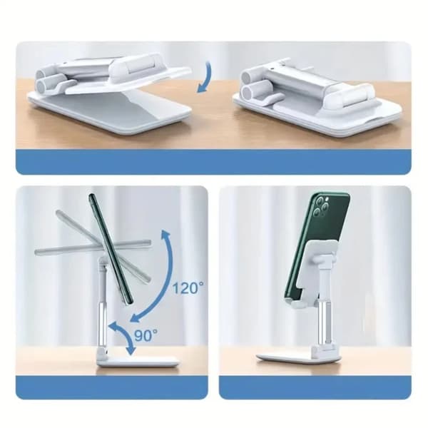 Mobile Phone Desk Stand, Foldable Desktop Holder, Suitable for Mobile Phones and Tablets, Universal Compatibility.