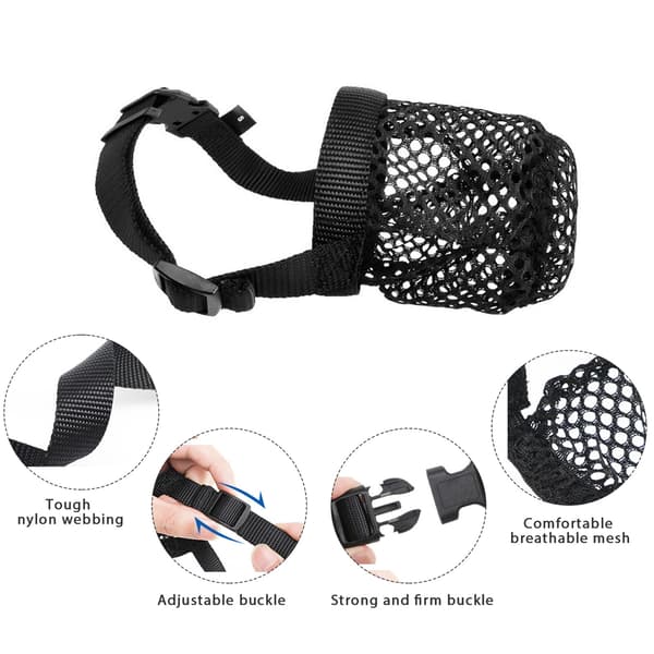 Dog Muzzle Anti-Chew Bite Barking Soft Adjustable Breathable Safety Mask Yellow M Yellow M