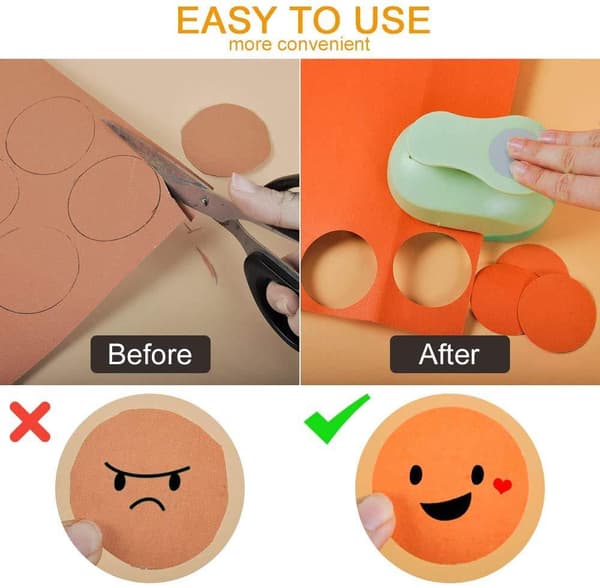 2-inch Paper Punch (Random Color), Circle Shaped Handmade Punch is Very Suitable for Making Fun Clip Card Art Projects