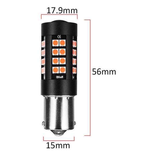 2X 5W 1156 Bau15S Polttimo Dc12V Jarru Vilkkujen Valo Ei Hyper Flash Punainen