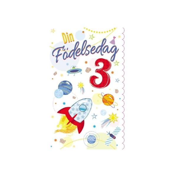 Grattiskort 3 år Rymdraket - Spader