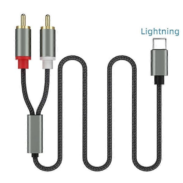 Lightning til RCA Lydkabel: 1m Y Splitter Adapter til iOS-enheder og DJ-controllere