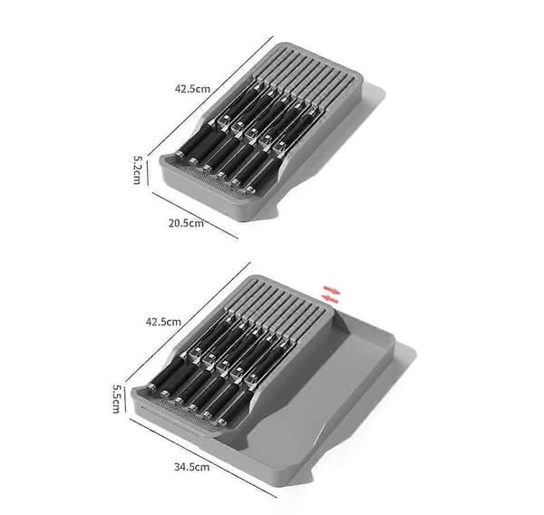 Horizontal Knife Block, Knife Organizer, In-Drawer Knife Block, Kitchen Knife
