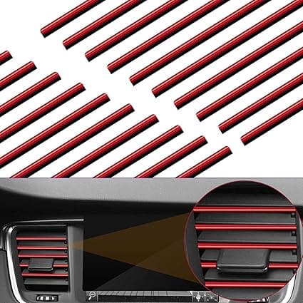 (Rød) 20 stk 19,5 cm bilventilasjonstrips, dekorative striper biltilbehør