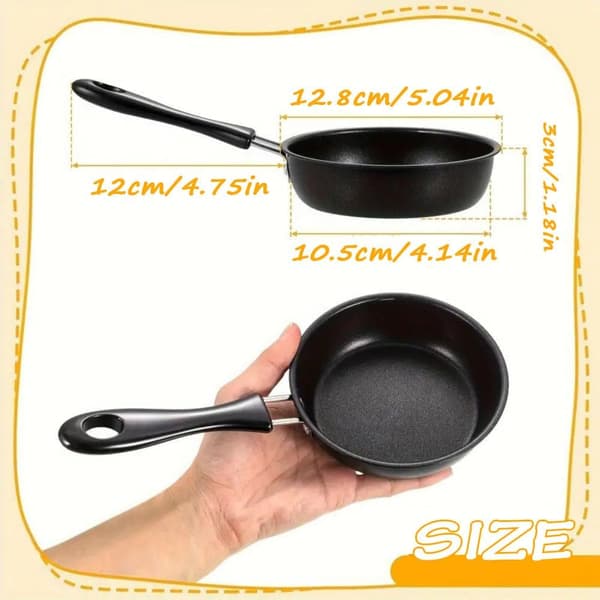 Mini stekepanne, perfekt for steking av egg, pannekaker osv.; egnet for hjemmebruk og utendørs camping.