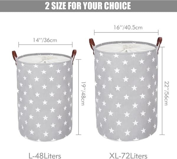 19-inch Freestanding Laundry Hamper with Lid, Foldable Large