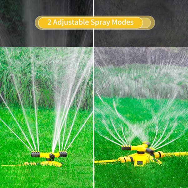 360° roterande sprinkler med trippelmunstycke för gräsmatta och trädgård
