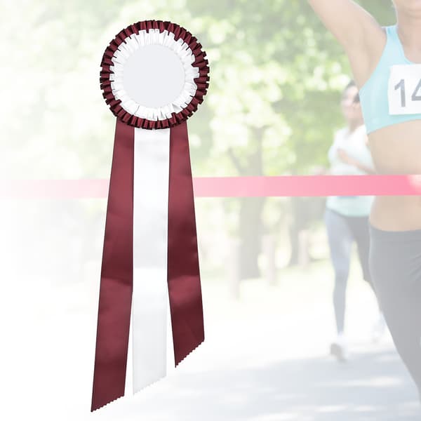 Generous Rosette Ribbon Badge Winner Medal Class Trophy Award White