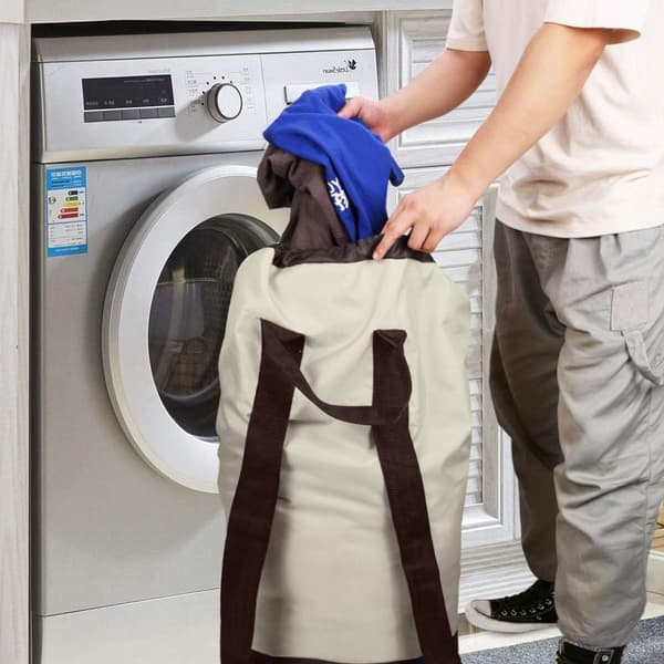 Laundry backpack with shoulder straps and mesh pocket, made of nylon KLB