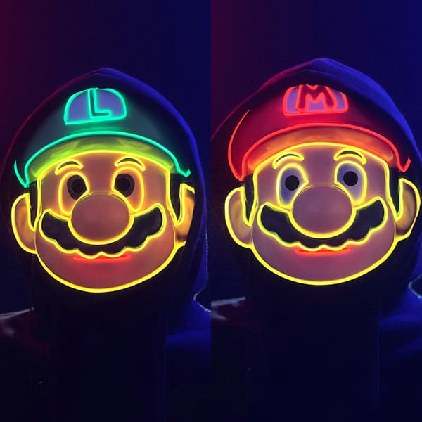 Halloween LED-maski, valaiseva Super Mario -teemainen naamiaismaski, punainen red