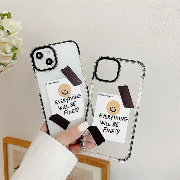 Transparent Phone Case for iPhone 13 6.1 \" Case Cute Built-in Bumper Protection Shockproof Case for iPhone 13 Case (for iPhone 13)