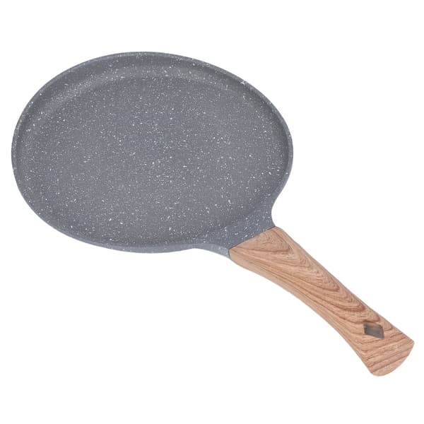 Flatbunnet pannekakepanne Grå aluminiumslegering Kokepanne Non-stick stekepanne til kjøkkenet