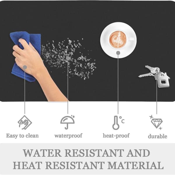Non-slip desk pad, mouse pad, waterproof desk, black