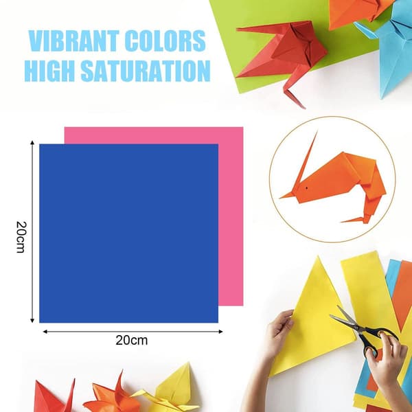 Farget origamipapir, 100 ark