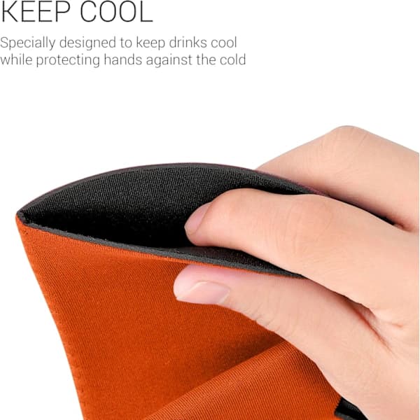 2-pak dåsekølere til 500 ml dåser, isolerede drikkevareholdere i neopren til fester og weekender, sort orange