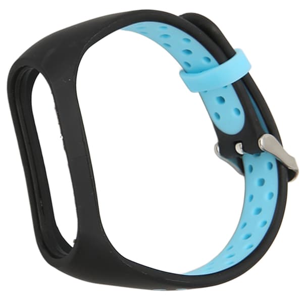 Replacement Bracelet Full Protection Adjustable Size Soft Silicone Smart Wristband Strap for Mi Band 7 Black Blue