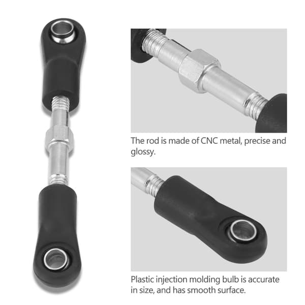 2 stk/sæt RC-bil styrestang servolink drejestang link til ZD 1:16 modelbil (styrestang)