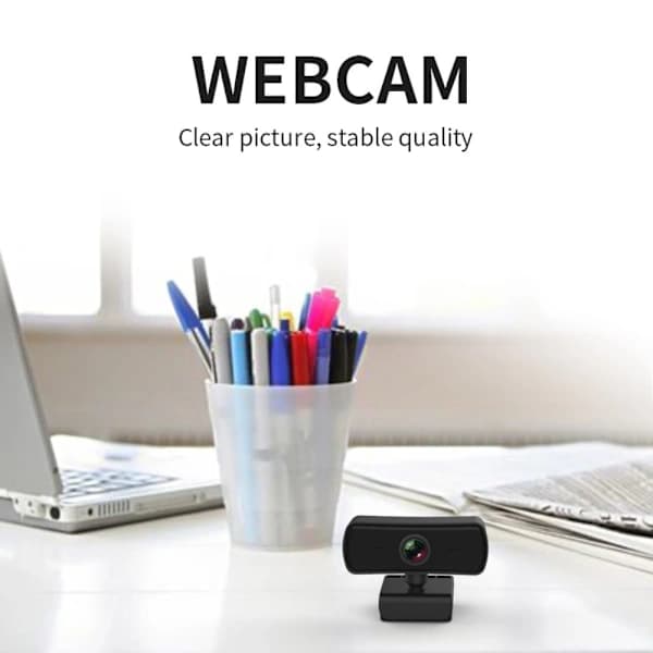 HD-webcam til computer PC, webcam med mikrofon, 60 FPS opdateringshastighed, Plug and Play