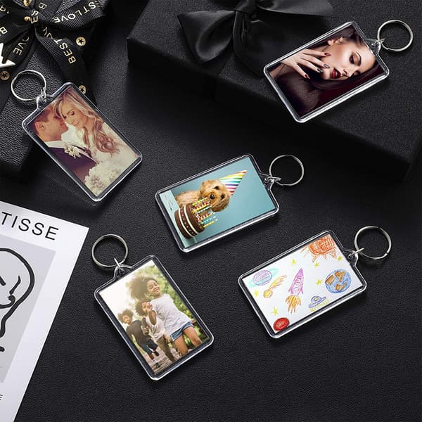 10 Pcs Photo Keychains, Transparent Photo Frame Keychains, Acrylic