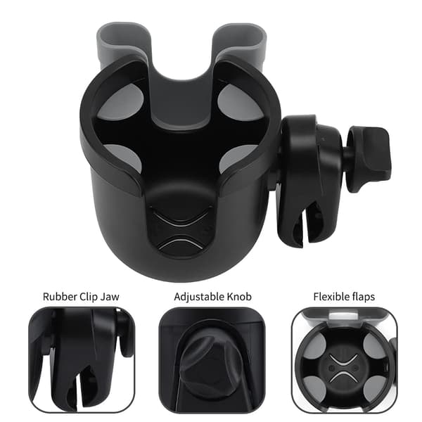 Cup Holder with Phone Holder, Bicycle Cup Holder, 2-in-1 Universal
