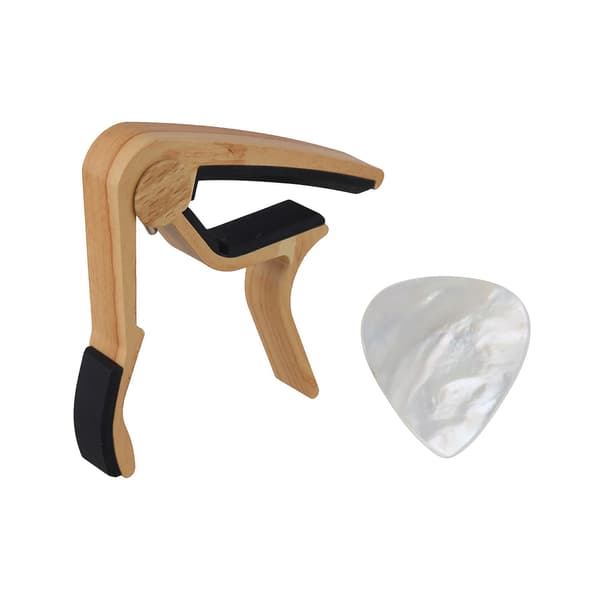 2 st gitarr-capo-klämma med vit skal-plektrum-kit för musikälskare-present