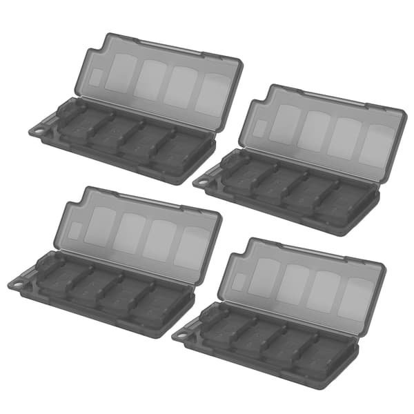 4 stk. opbevaringsboks til spilkort med 8-i-1 kortplads + 2 stk. pladser til Nintendo Switch Sort