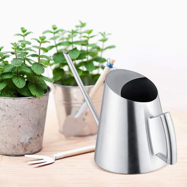 Vannkanne i rustfritt stål for potteplanter, lang tut, moderne