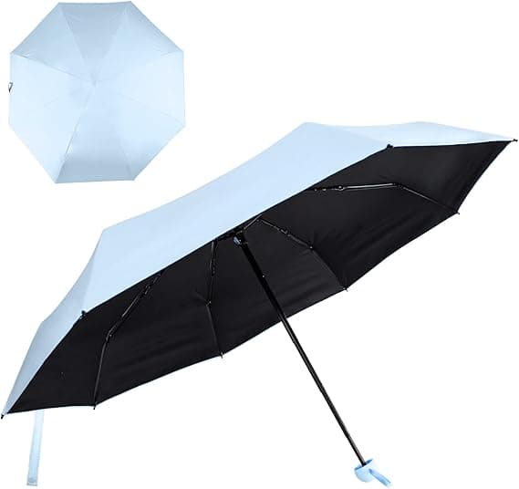 Fällbart Reseparasoll, 8 Rib Mini Parasoll Liten UV-skydd