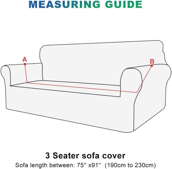 Elastisk sofatrekk 1 2 3 4 seter med armlener, stue elastisk trekk spandex trekk dekor, sofatrekk (3 seter: 190-230cm)