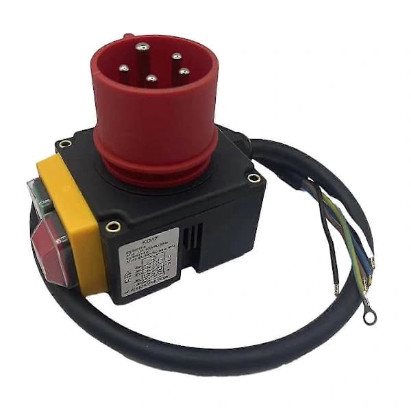 3-phase machine switch 380 400V 16A with cable and phase inverter for log splitter black red