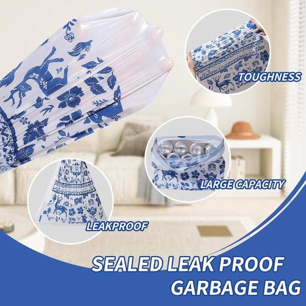 2025 Kitchen Trash Bags with Drawstring 60 x 70 cm - 60 pcs