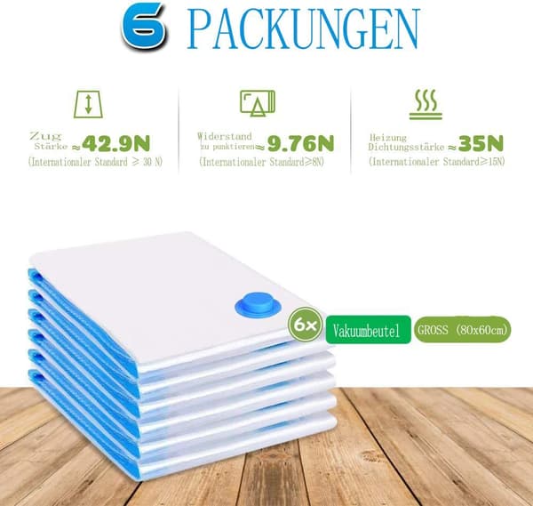 10-pack vakuumförpackningsväskor 100x80cm, 80x60cm, 60x40cm förvaringspåse resa
