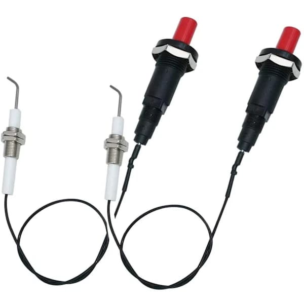 2-pack Piezo Igniter Kit Push Button Ceramic Spark Ignition for Gas Grill Propane LPG NG Outdoor Cooking 9 cm