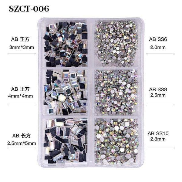 Tekokynnet strassit Crystal AB sekoitettu koko 900-1000 kpl monivärinen multifärg multicolor