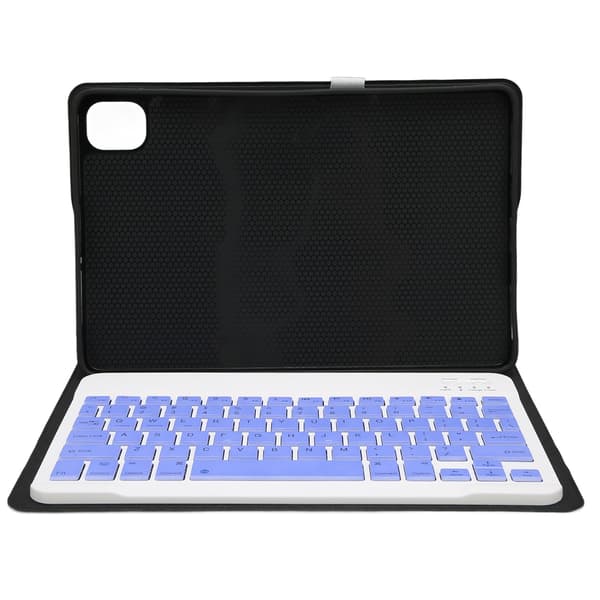 Mini Wireless Keyboard 11 inch Waterproof Ultra-Thin Silent Keyboard with Leather Case for Pad5 Pro5 Black