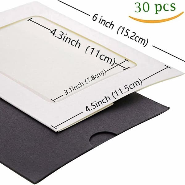 30-pack DIY pappersbildramar med träklämmor och kartongsnöre för heminredning (vit) KLB